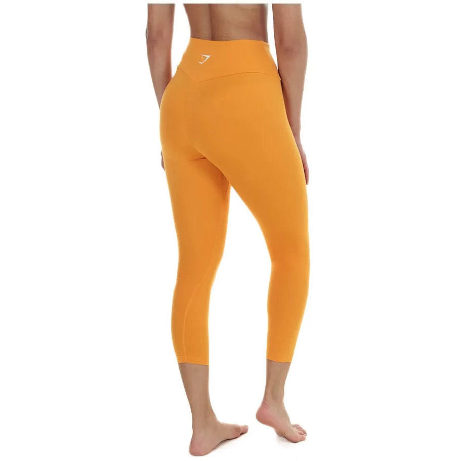 Gymshark 7/8 Womens Training Tights - Orange 4 Gymshark 7/8 Womens Training Tights - Orange - Image 2