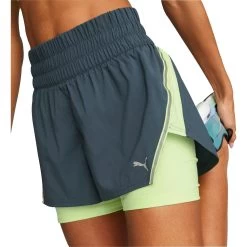 Puma Run 2 In 1 Womens Running Shorts - Grey