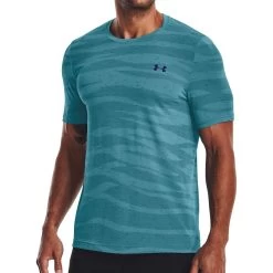 Under Armour Seamless Wave Short Sleeve Mens Training Top - Blue