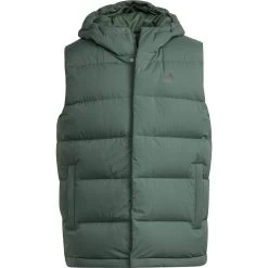 Adidas Helionic Hooded Mens Down Gilet - Green -Sports Comprehensive Equipment Shop adidas Helionic Hooded Down Gilet HG6274 Front
