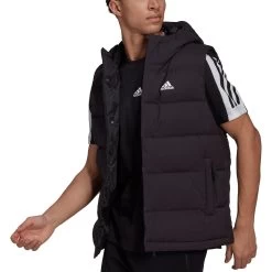 Adidas Helionic Hooded Mens Down Gilet - Black