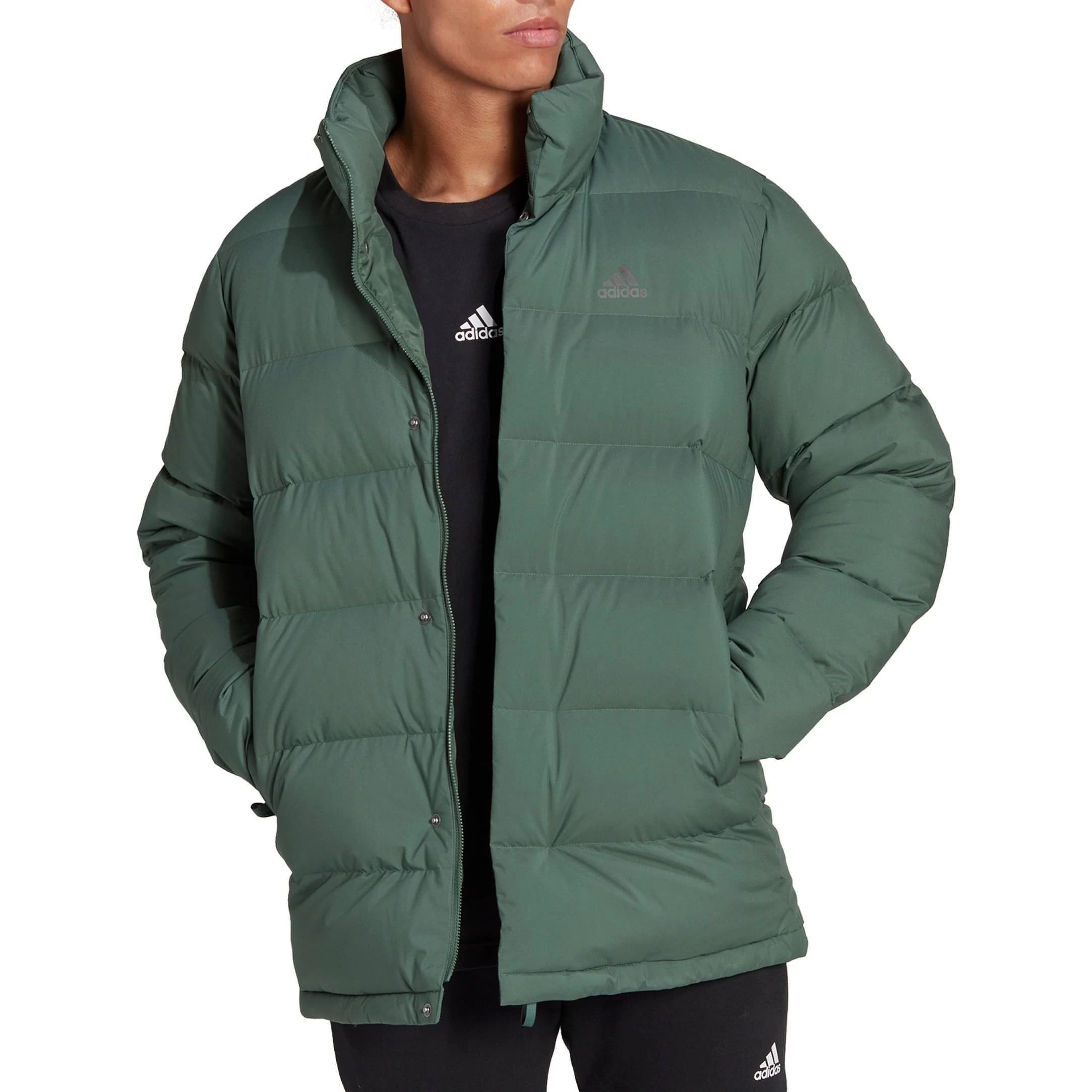 Adidas Helionic Mid-Length Mens Down Jacket - Green 3 Adidas Helionic Mid-Length Mens Down Jacket - Green