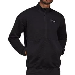 Adidas Terrex Hike Half Zip Long Sleeve Mens Fleece Top - Black