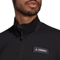 Adidas Terrex Hike Half Zip Long Sleeve Mens Fleece Top - Black -Sports Comprehensive Equipment Shop adidas Terrex Hike Half Zip Long Sleeve HH9252 Details 1