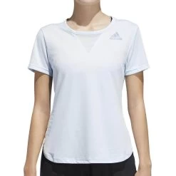 Adidas HEAT.RDY 3 Stripes Short Sleeve Womens Training Top - Blue