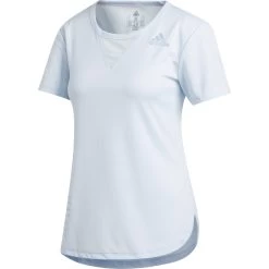 Adidas HEAT.RDY 3 Stripes Short Sleeve Womens Training Top - Blue -Sports Comprehensive Equipment Shop adidas heat rdy 3 stripes short sleeve womens training top blue 28825671565520