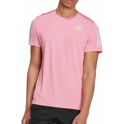Adidas Own The Run Short Sleeve Mens Running Top - Pink