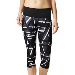 Adidas Ultimate Fit High Rise Womens 3/4 Capri Running Tights - Black