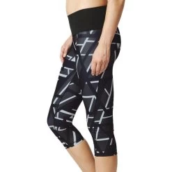 Adidas Ultimate Fit High Rise Womens 3/4 Capri Running Tights - Black -Sports Comprehensive Equipment Shop adidas ultimate fit highrise 3 4 capri womens running tights black 29719108518096