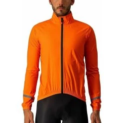 Castelli Emergency 2 Rain Waterproof Mens Cycling Jacket - Orange