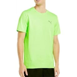 Puma Favourite Heather Short Sleeve Mens Running Top - Green