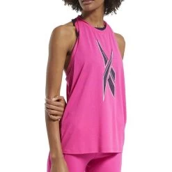 Reebok Workout Ready Supremium Womens Training Vest Tank Top - Pink