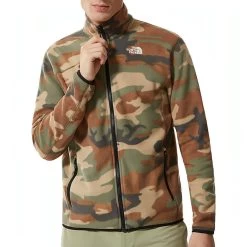 The North Face 100 Glacier Full Zip Mens Fleece Top - Green