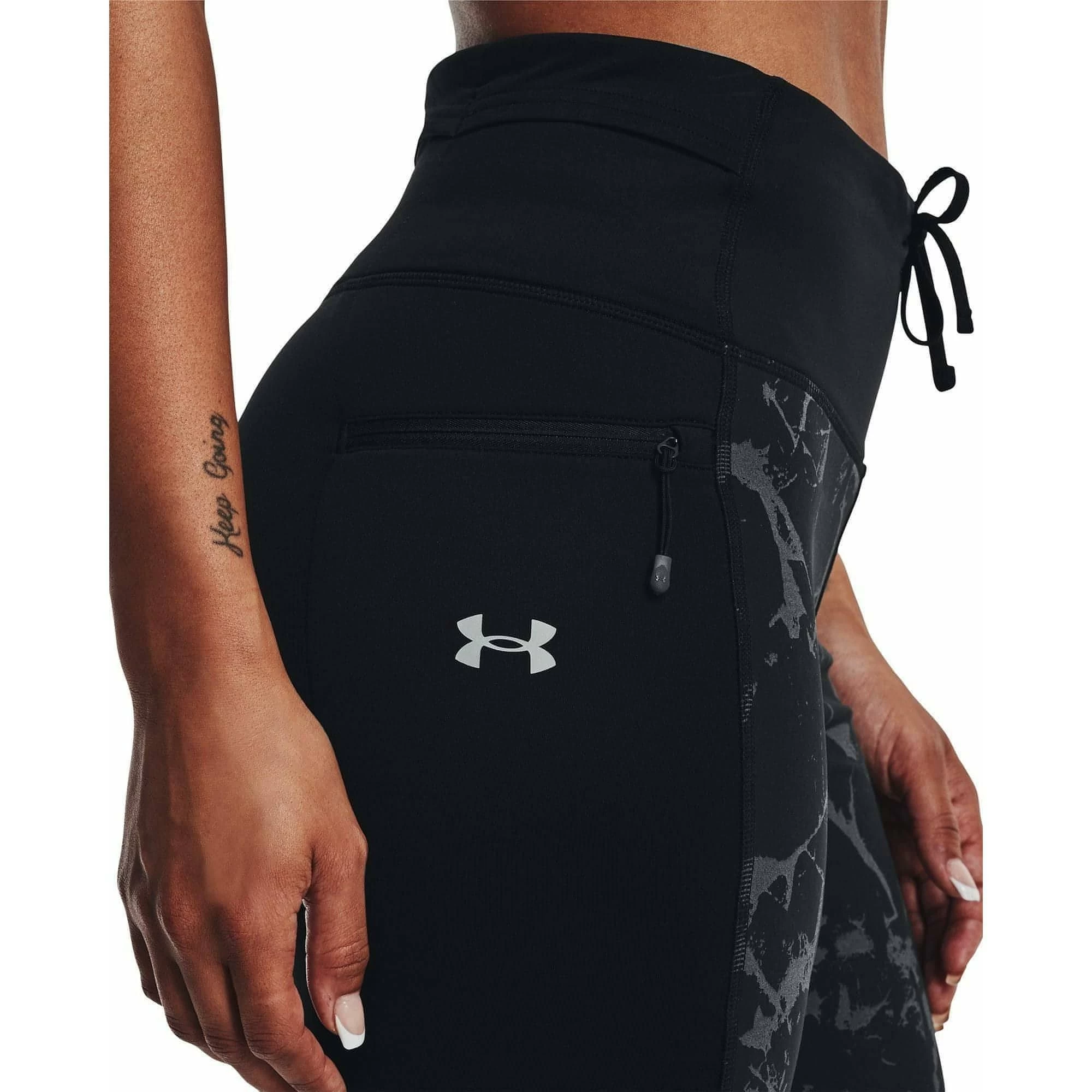 Under Armour OutRun The Cold Womens Long Running Tights - Black 7 Under Armour OutRun The Cold Womens Long Running Tights - Black - Image 5