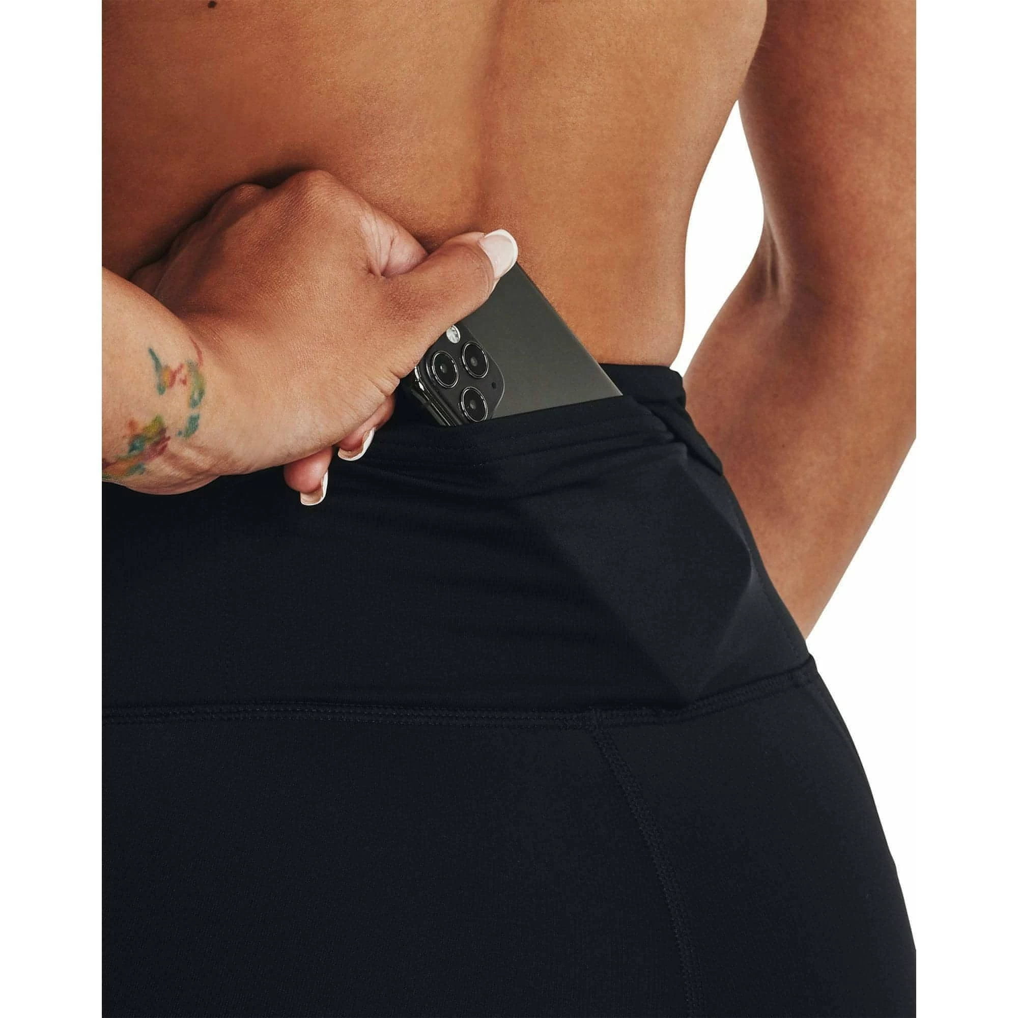 Under Armour OutRun The Cold Womens Long Running Tights - Black 6 Under Armour OutRun The Cold Womens Long Running Tights - Black - Image 4