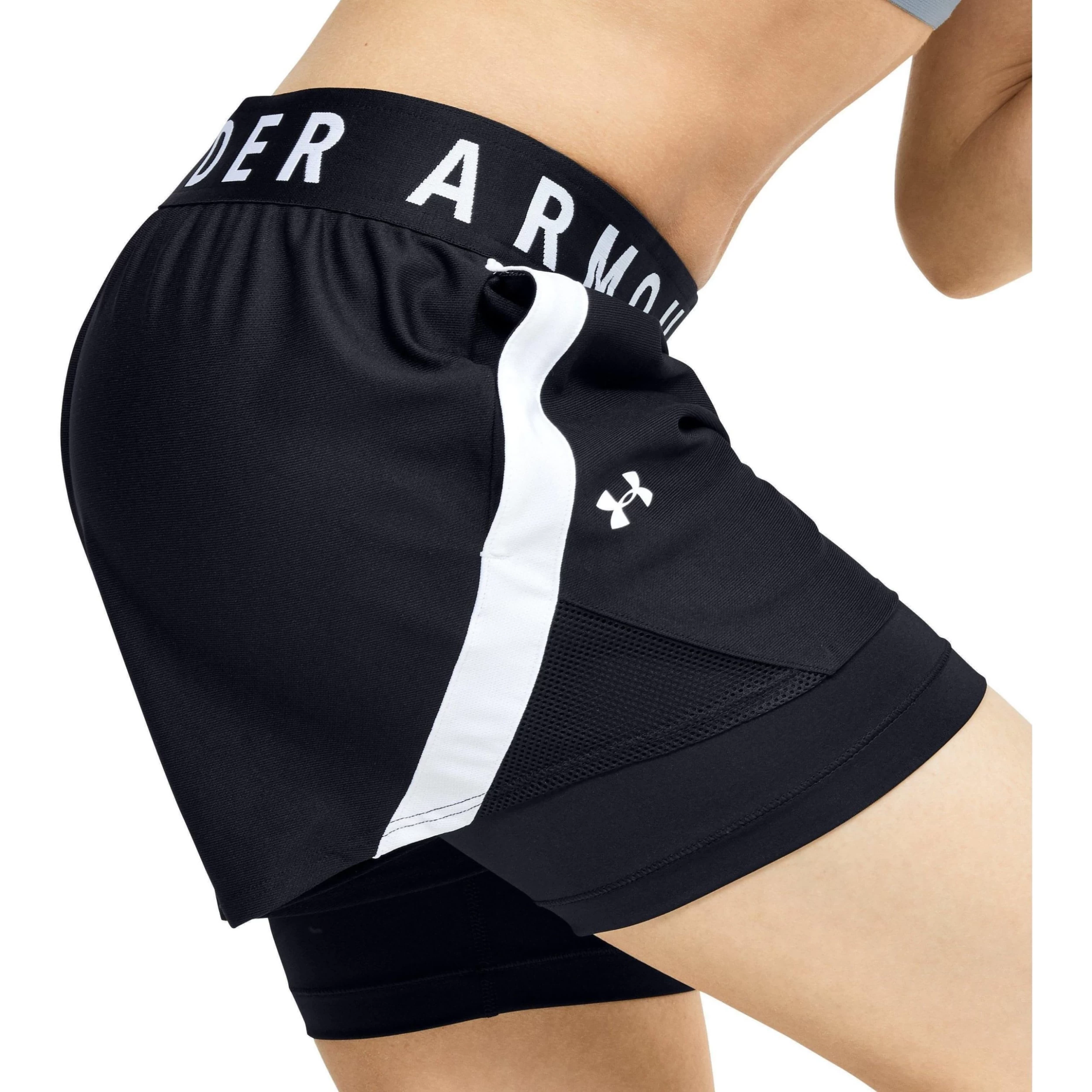 Under Armour Play Up 2 In 1 Womens Running Shorts - Black 5 Under Armour Play Up 2 In 1 Womens Running Shorts - Black - Image 3