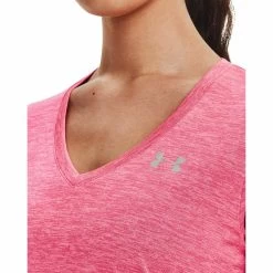 Under Armour Tech Twist V-Neck Short Sleeve Womens Training Top - Pink -Sports Comprehensive Equipment Shop under armour tech twist v neck short sleeve womens training top pink 29939533709520