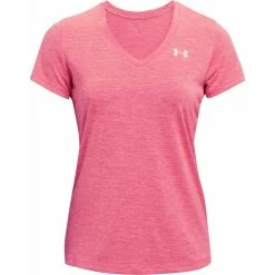 Under Armour Tech Twist V-Neck Short Sleeve Womens Training Top - Pink -Sports Comprehensive Equipment Shop under armour tech twist v neck short sleeve womens training top pink 29939533807824